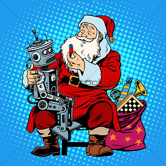 Santa Claus gift robot battery