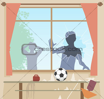 Football breaks window