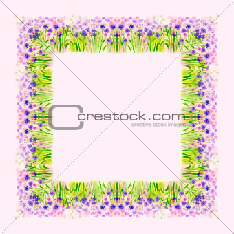 Watercolor Wild Flower Vector Borderters