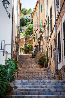 Narrow street, Majorca, Spain