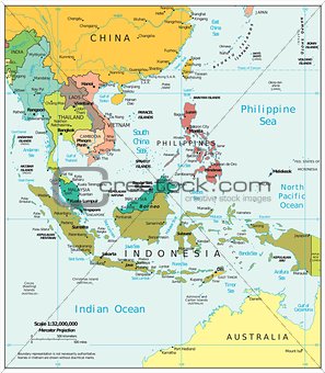 Southeast Asia physiography map
