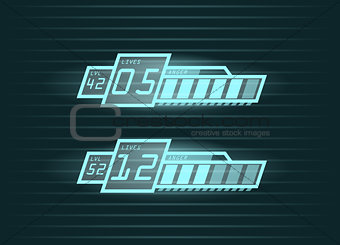 Vector set of progress bars for casual games interface  