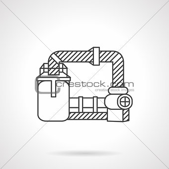 Wastewater treatment line vector icon