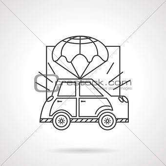 Car body insurance line vector icon