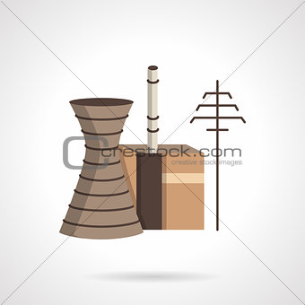 Power plant flat color vector icon