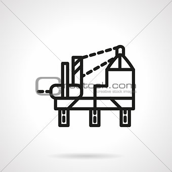 Oil platform simple line vector icon