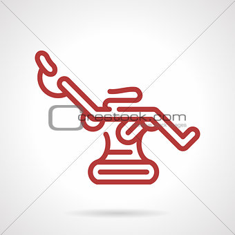 Red line tattoo chair vector icon