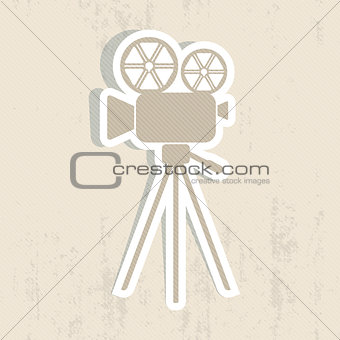 Retro movie camera icon