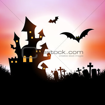 Halloween house background 