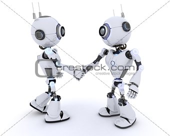 Robots shaking hands