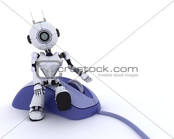 Robot with a computer moouse