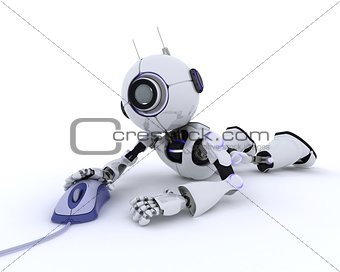 Robot with a computer mouse