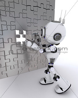 Robot with jigsaw