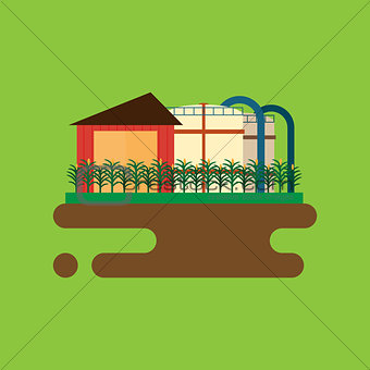 Vector concept of biofuels refinery plant for processing natural resources like biodiesel