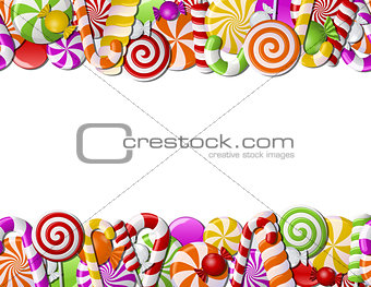 Frame made of colorful candies