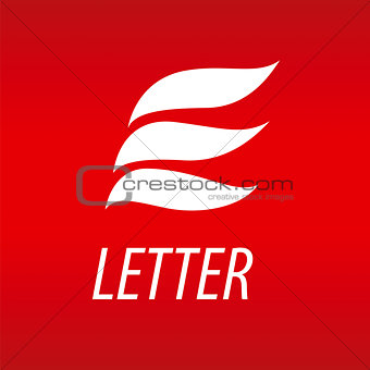 Abstract vector logo letter E in the form of petals