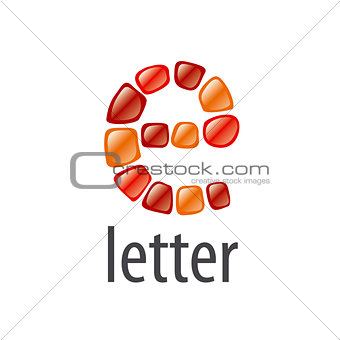 Abstract vector logo letter E made of stones
