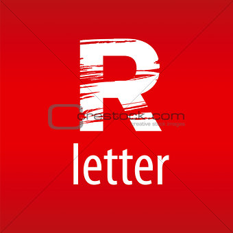 Abstract vector logo letter R in the form of print