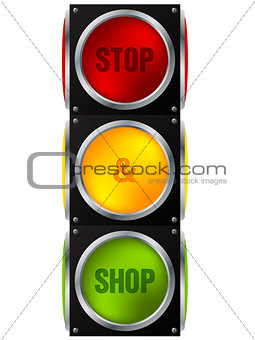 Advertisement stop and shop traffic light