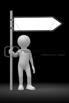 man and road sign