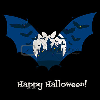 Halloween card with castle