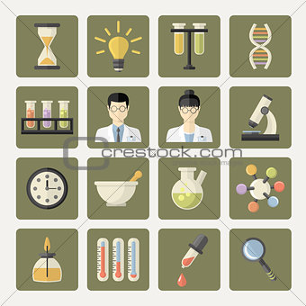 Vector Science and research Web Icons
