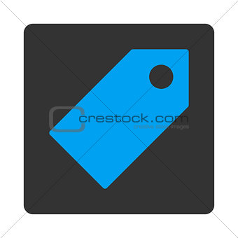 Tag flat blue and gray colors rounded button