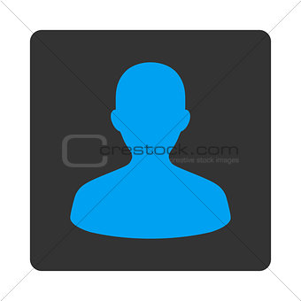 User flat blue and gray colors rounded button