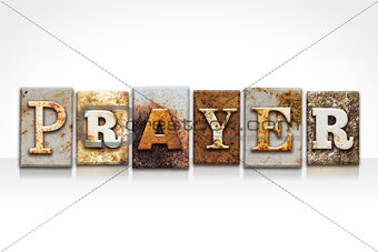 Prayer Letterpress Concept Isolated on White