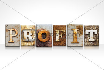 Profit Letterpress Concept Isolated on White