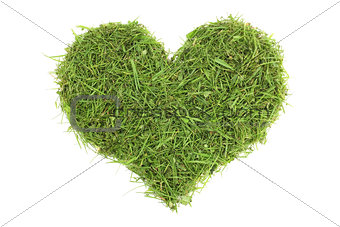 Grass cuttings in a heart shape
