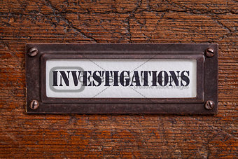 investigations -  file cabinet label