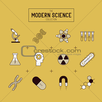 Science Gold Vector Icon Set