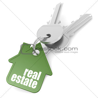 Keychain with real estate word