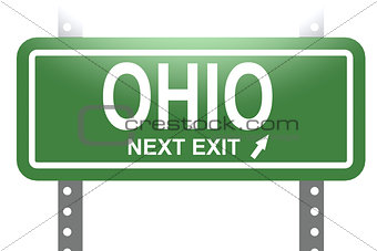 Ohio green sign board isolated