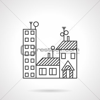 Apartments rent line vector icon