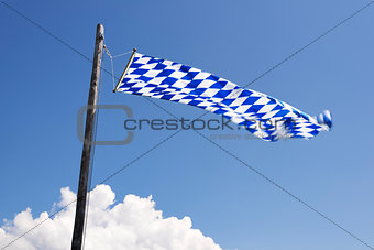Waving Bavarian flag