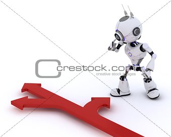3D Render of a Robot with arrows