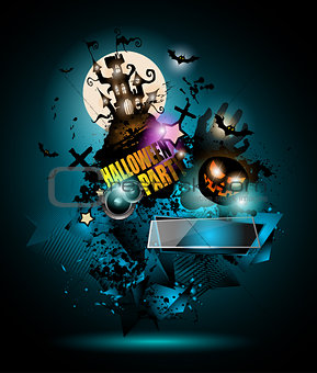Halloween Night Event Flyer Party template with Space for text
