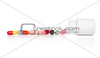 medical bottle and medical pills