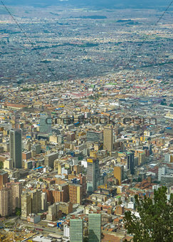 Aerial View of Bogota from Monserrate Hill