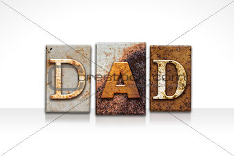 Dad Letterpress Concept Isolated on White