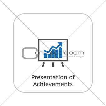 Presentation of Achievements Icon. Business Concept. Flat Design
