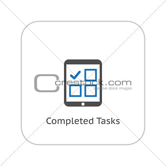 Completed Tasks Icon. Business Concept. Flat Design.