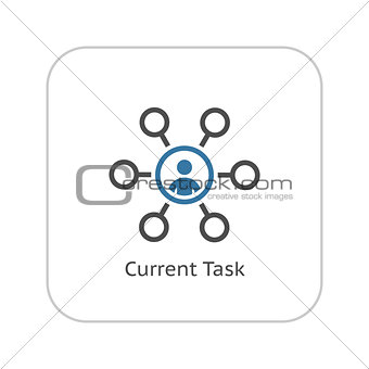 Current Tasks Icon. Business Concept. Flat Design.