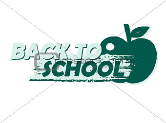 back to school with apple, drawn banner