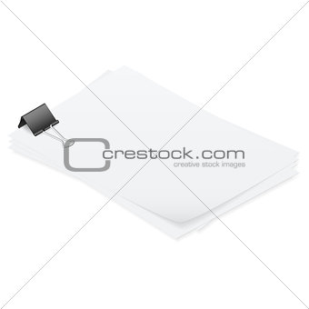 Stack of papers held together smoothly isometric detailed set