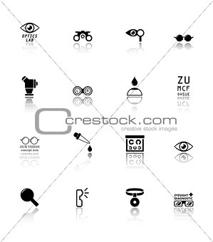 optometry icons set
