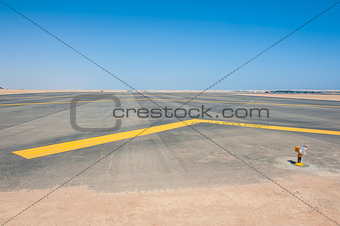 Approach lights at an airport runway