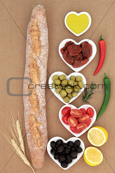 French Baguette with Antipasti
